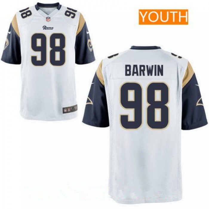 Youth Los Angeles Rams #98 Connor Barwin White Road Stitched NFL Nike Game Jersey