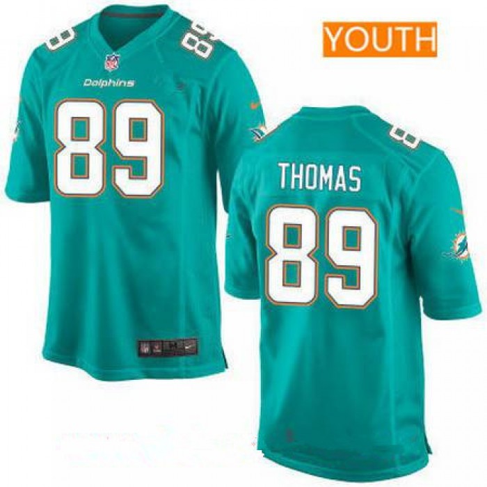 Youth Miami Dolphins #89 Julius Thomas Green Team Color Stitched NFL Nike Game Jersey