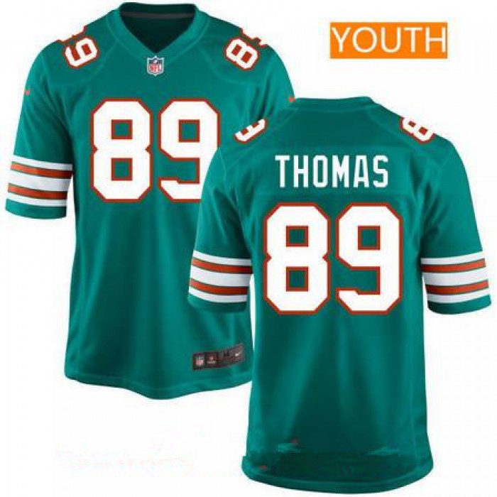 Youth Miami Dolphins #89 Julius Thomas Aqua Green Alternate Stitched NFL Nike Game Jersey
