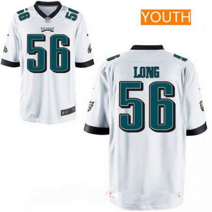 Youth Philadelphia Eagles #56 Chris Long White Road Stitched NFL Nike Game Jersey
