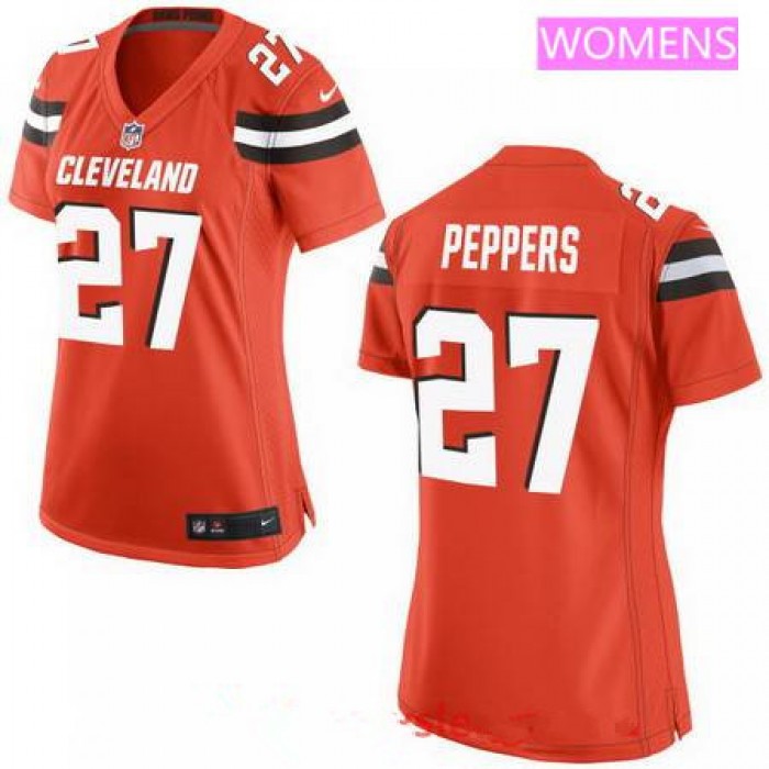 Women's 2017 NFL Draft Cleveland Browns #27 Jabrill Peppers Orange Alternate Stitched NFL Nike Game Jersey