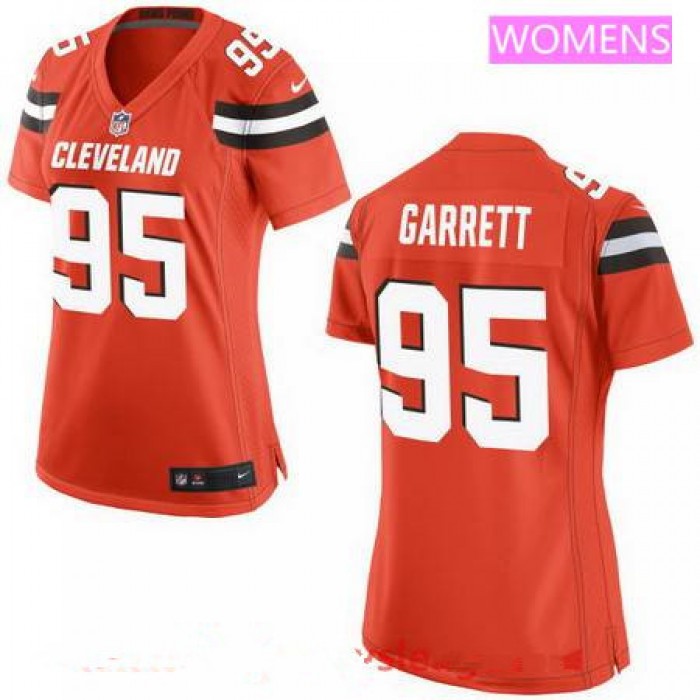 Women's 2017 NFL Draft Cleveland Browns #95 Myles Garrett Orange Alternate Stitched NFL Nike Game Jersey