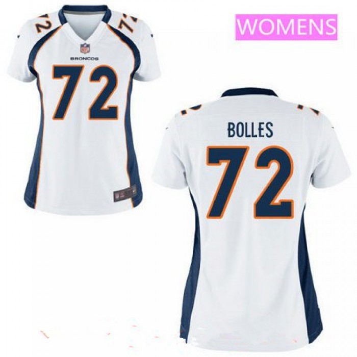 Women's 2017 NFL Draft Denver Broncos #72 Garett Bolles White Road Stitched NFL Nike Game Jersey