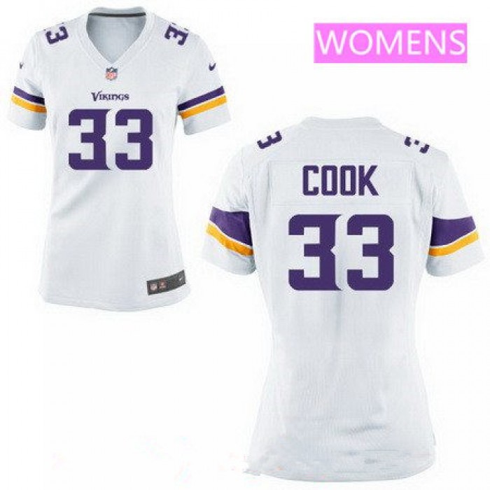 Women's 2017 NFL Draft Minnesota Vikings #33 Dalvin Cook White Road Stitched NFL Nike Game Jersey