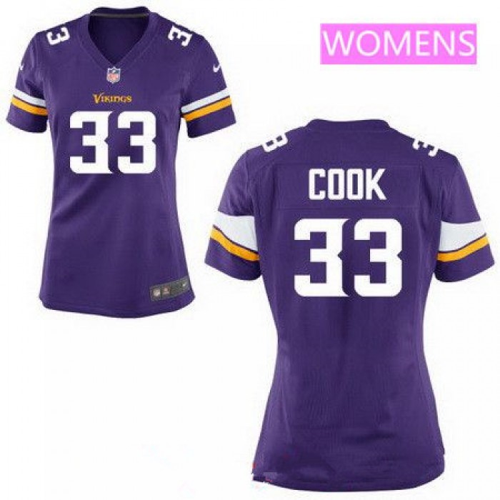 Women's 2017 NFL Draft Minnesota Vikings #33 Dalvin Cook Purple Team Color Stitched NFL Nike Game Jersey