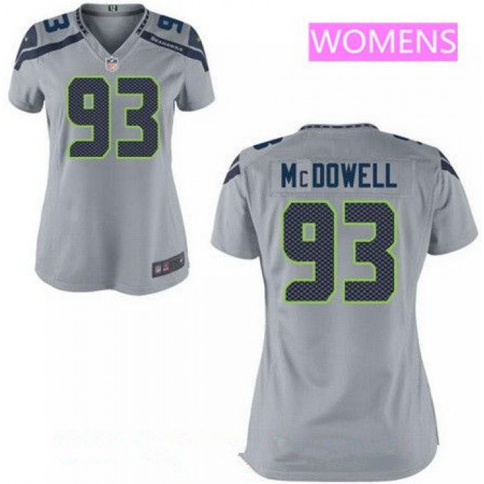 Women's 2017 NFL Draft Seattle Seahawks #93 Malik McDowell Gray Alternate Stitched NFL Nike Game Jersey