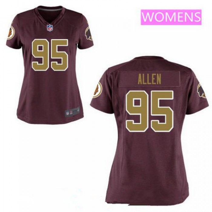 Women's 2017 NFL Draft Washington Redskins #95 Jonathan Allen Red with Gold Alternate Stitched NFL Nike Game Jersey