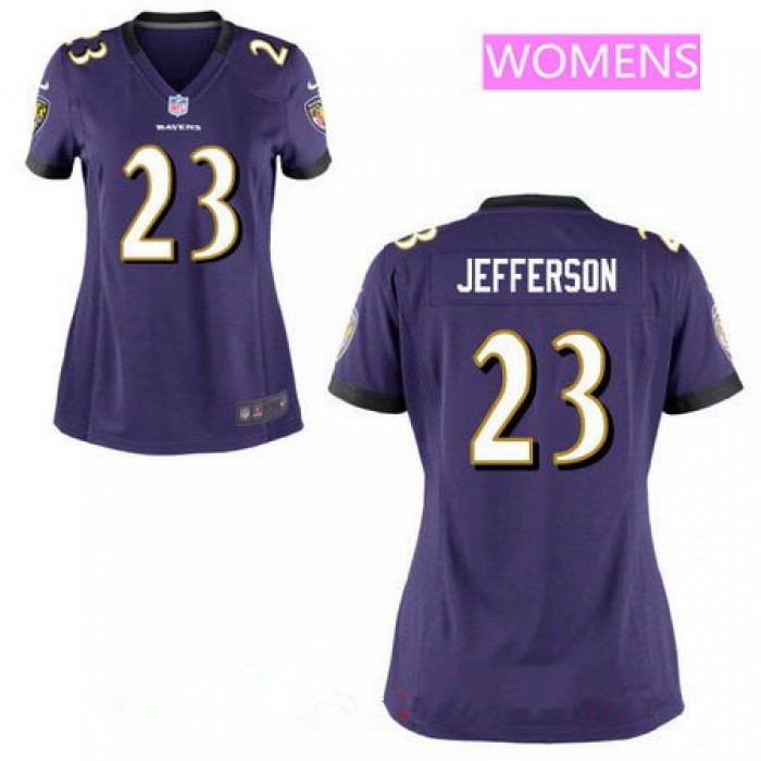 Women's Baltimore Ravens #23 Tony Jefferson Purple Team Color Stitched NFL Nike Game Jersey