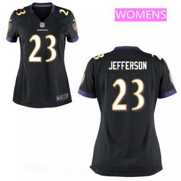 Women's Baltimore Ravens #23 Tony Jefferson Black Road Stitched NFL Nike Game Jersey
