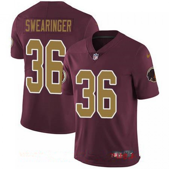 Youth Washington Redskins #36 D.J. Swearinger Red with Gold Alternate Stitched NFL Nike Game Jersey