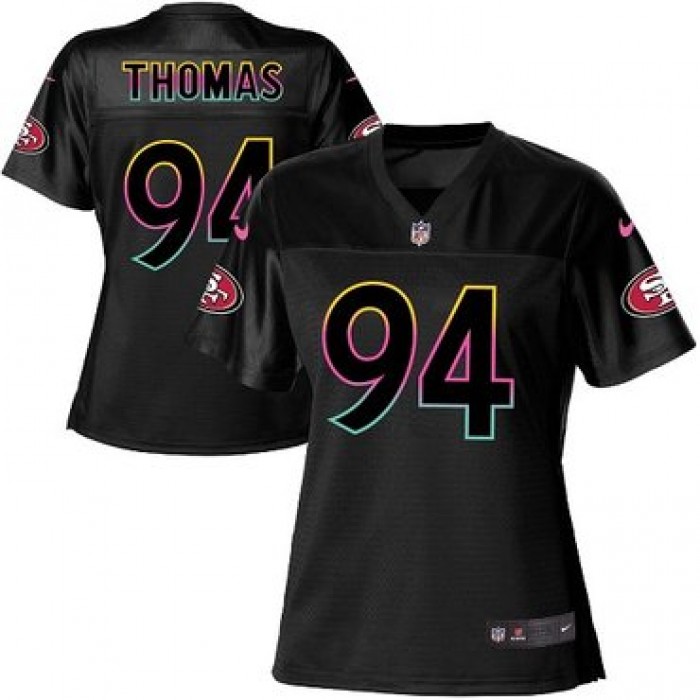 Nike 49ers #94 Solomon Thomas Black Women's NFL Fashion Game Jersey