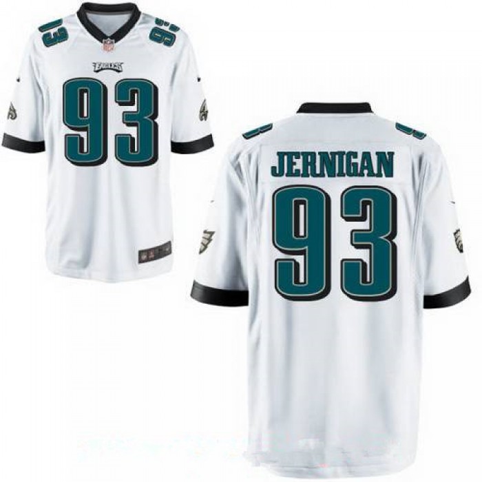 Men's Philadelphia Eagles #93 Timmy Jernigan White Road Stitched NFL Nike Game Jersey
