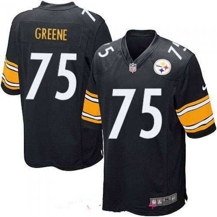 Men's Pittsburgh Steelers #75 Joe Greene Black Team Color Stitched NFL Nike Game Jersey
