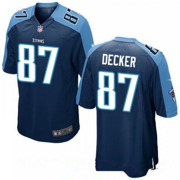Men's Tennessee Titans #87 Eric Decker Navy Blue Alternate Stitched NFL Nike Game Jersey