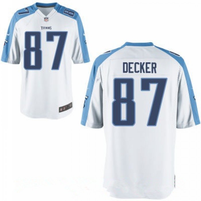 Men's Tennessee Titans #87 Eric Decker White Road Stitched NFL Nike Game Jersey