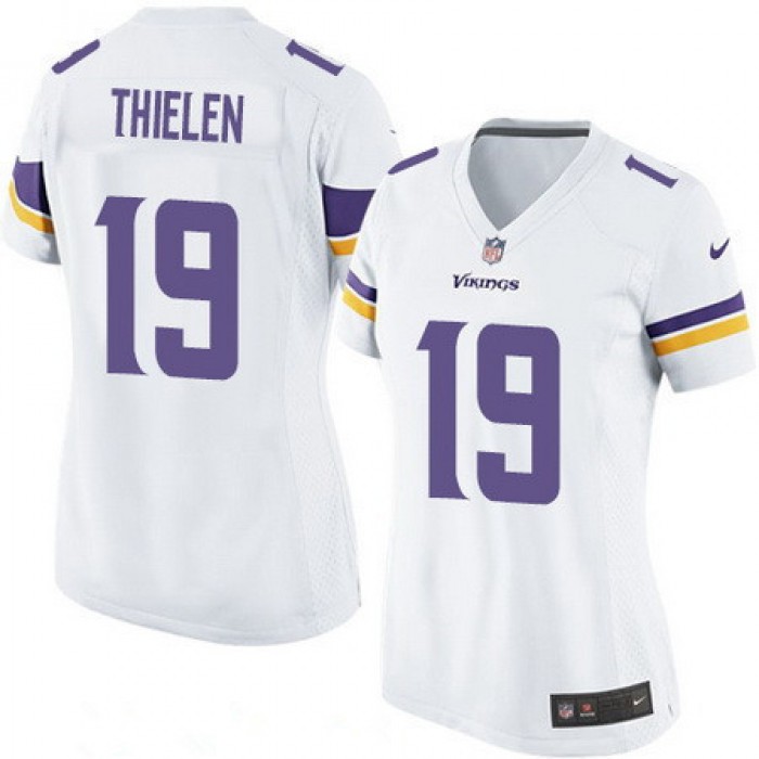 Women's Minnesota Vikings #19 Adam Thielen White Road Stitched NFL Nike Game Jersey