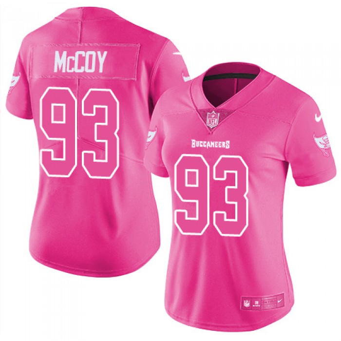 Nike Buccaneers #93 Gerald McCoy Pink Women's Stitched NFL Limited Rush Fashion Jersey