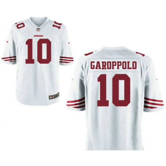 Men's San Francisco 49ers #10 Jimmy Garoppolo White Road Stitched NFL Nike Game Jersey