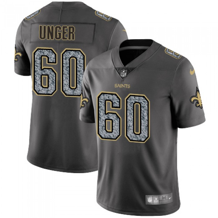 Nike New Orleans Saints #60 Max Unger Gray Static Men's NFL Vapor Untouchable Game Jersey