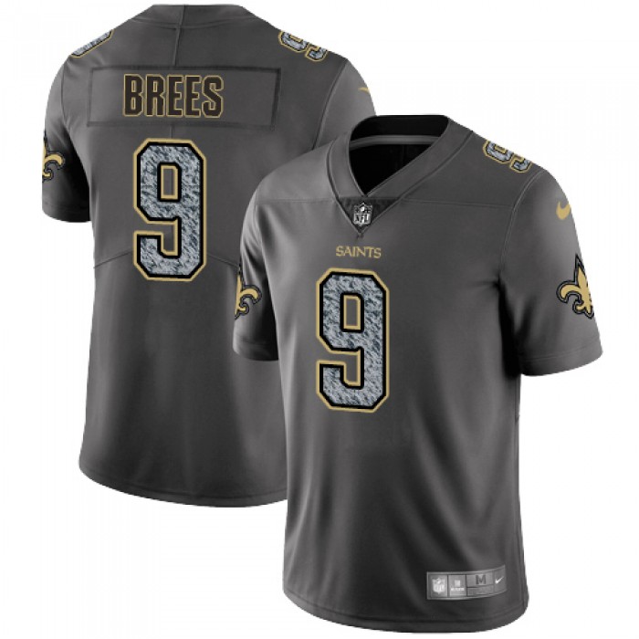 Nike New Orleans Saints #9 Drew Brees Gray Static Men's NFL Vapor Untouchable Game Jersey