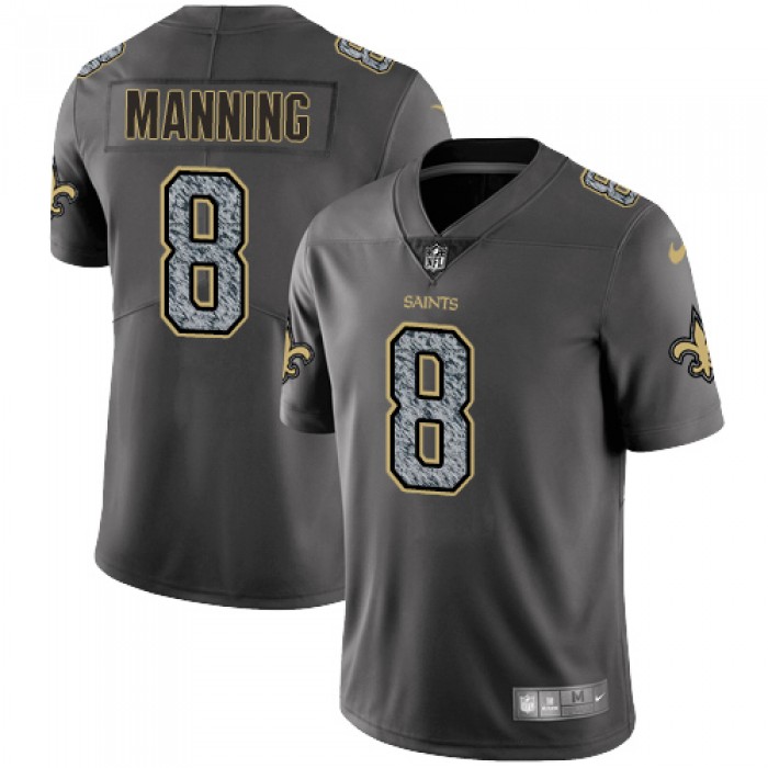 Nike New Orleans Saints #8 Archie Manning Gray Static Men's NFL Vapor Untouchable Game Jersey