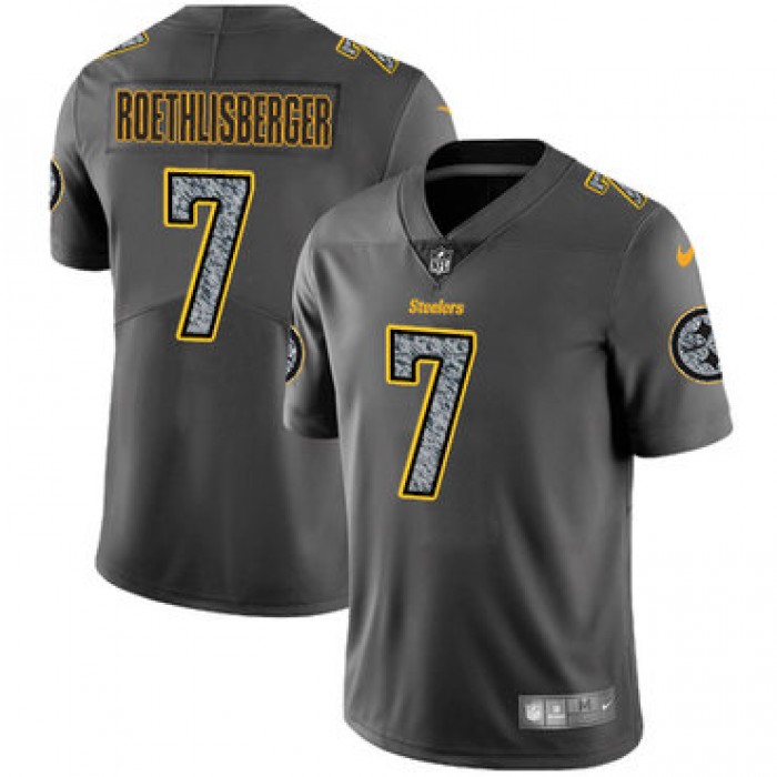 Nike Pittsburgh Steelers #7 Ben Roethlisberger Gray Static Men's NFL Vapor Untouchable Game Jersey