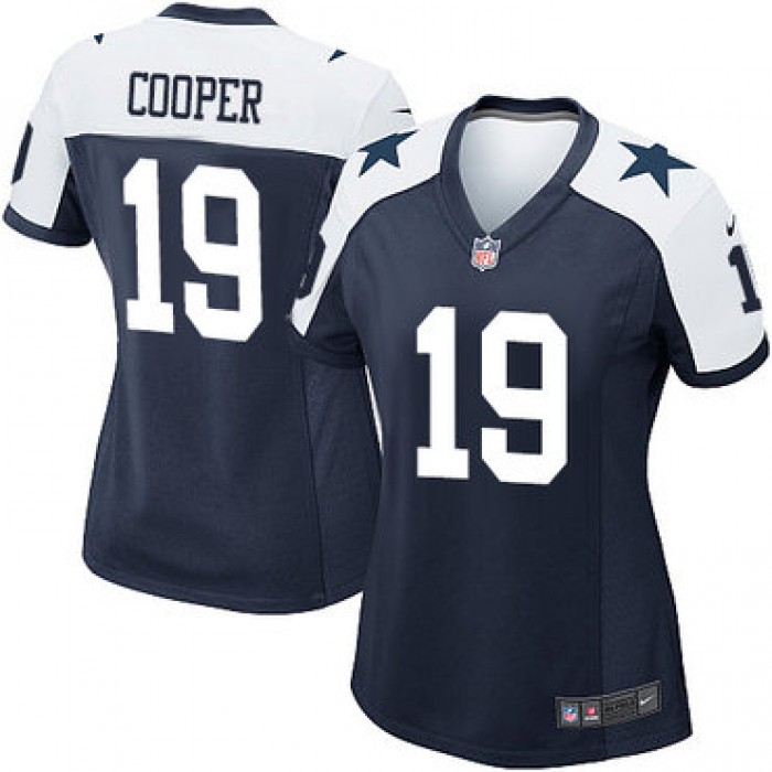 Dallas Cowboys #19 Game Amari Cooper Navy Blue Throwback Nike NFL Alternate Women's Jersey