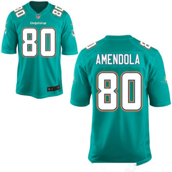 Men's Miami Dolphins #80 Danny Amendola Green Team Color Stitched NFL Nike Game Jersey