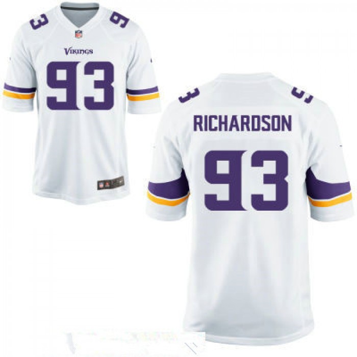 Men's Minnesota Vikings #93 Sheldon Richardson White Road Stitched NFL Nike Game Jersey