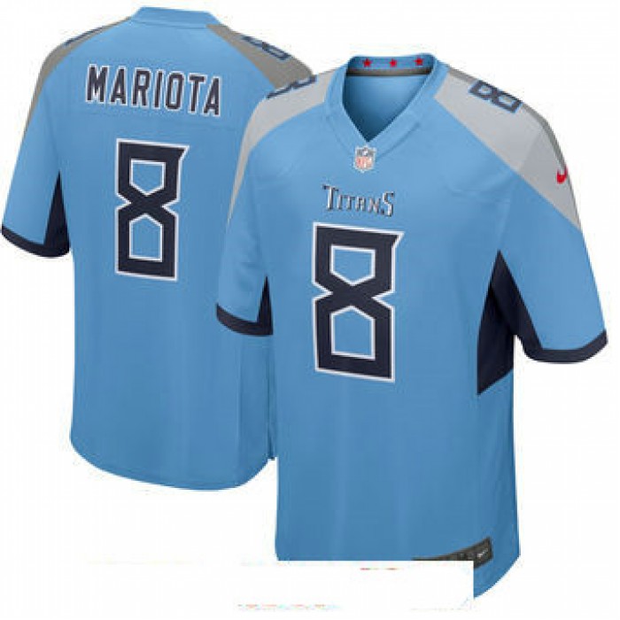 Men's Tennessee Titans #8 Marcus Mariota Nike Light Blue New 2018 Game Jersey