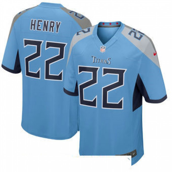 Men's Tennessee Titans #22 Derrick Henry Nike Light Blue New 2018 Game Jersey