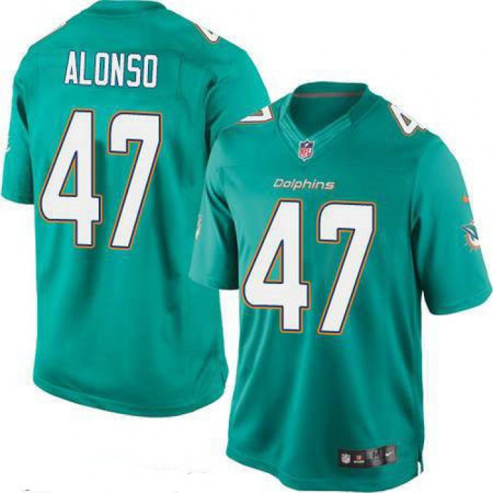 Men's Miami Dolphins #47 Kiko Alonso Green Team Color Stitched NFL Nike Game Jersey