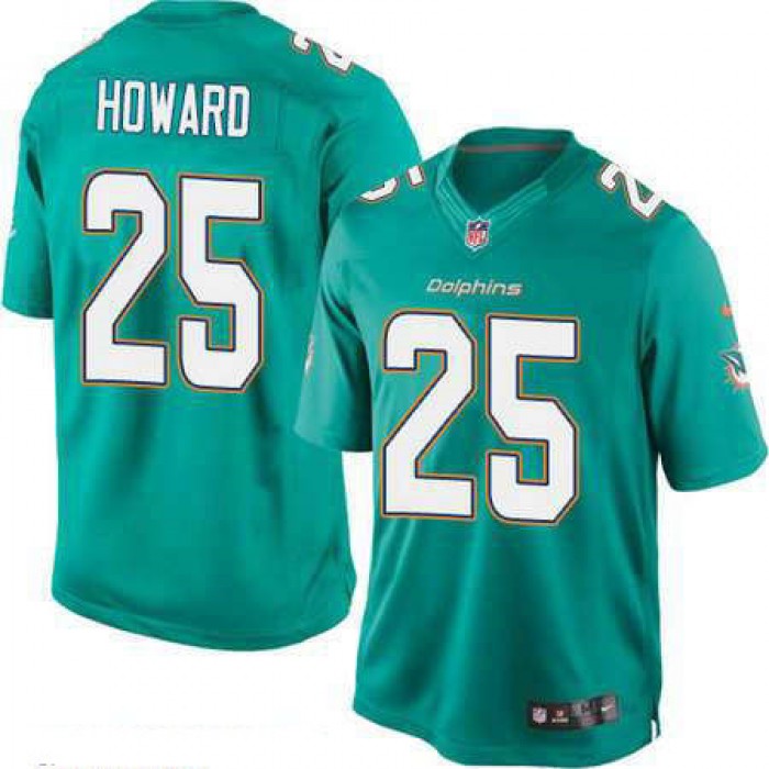 Men's Miami Dolphins #25 Xavien Howard Green Team Color Stitched NFL Nike Game Jersey