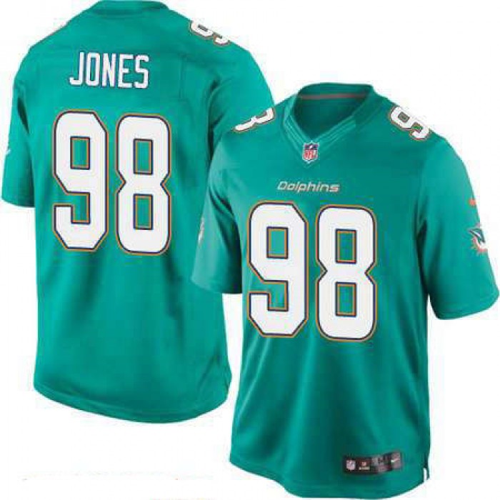 Men's Miami Dolphins #98 Jason Jones Green Team Color Stitched NFL Nike Game Jersey