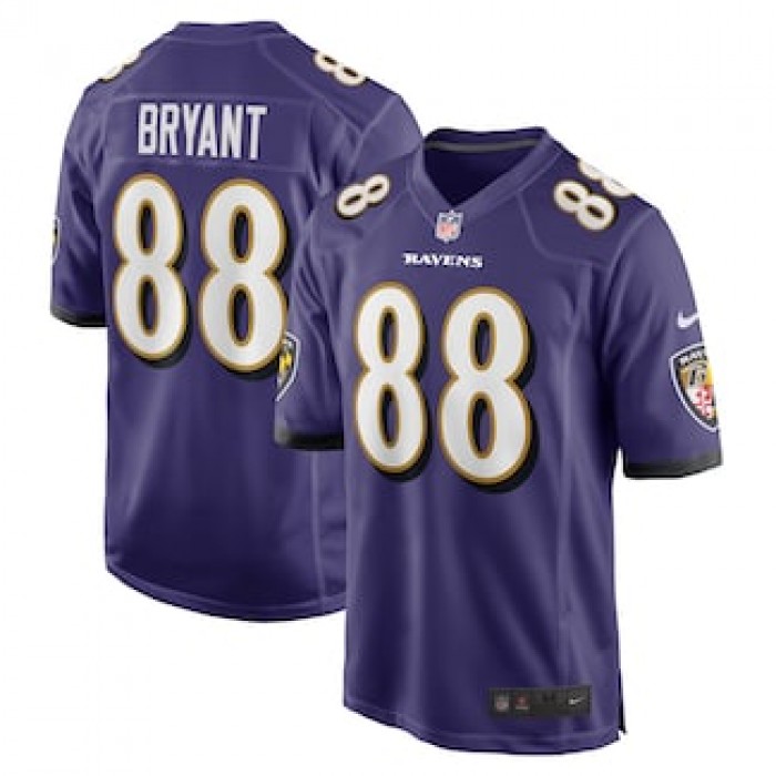 Men's Baltimore Ravens #88 Dez Bryant Nike Purple Game Jersey