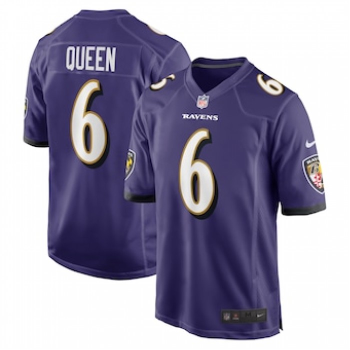 Men's Nike Baltimore Ravens #6 Patrick Queen Purple Game Player Jersey
