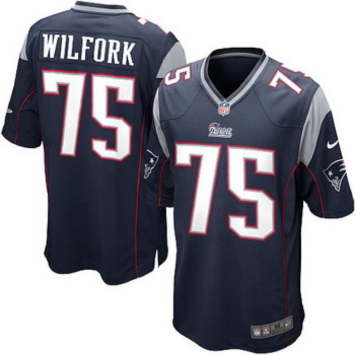 Nike New England Patriots #75 Vince Wilfork Blue Game Jersey