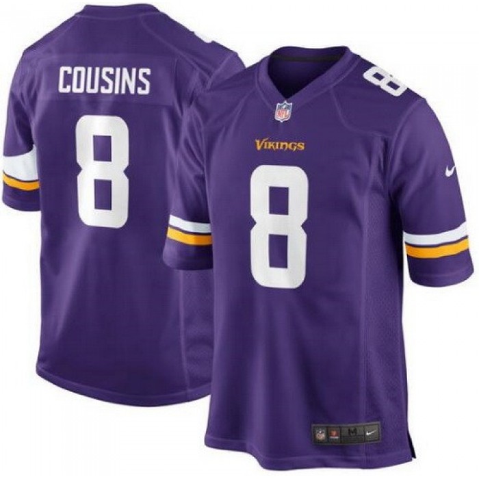 Men's Minnesota Vikings #8 Kirk Cousins Game Purple Jersey