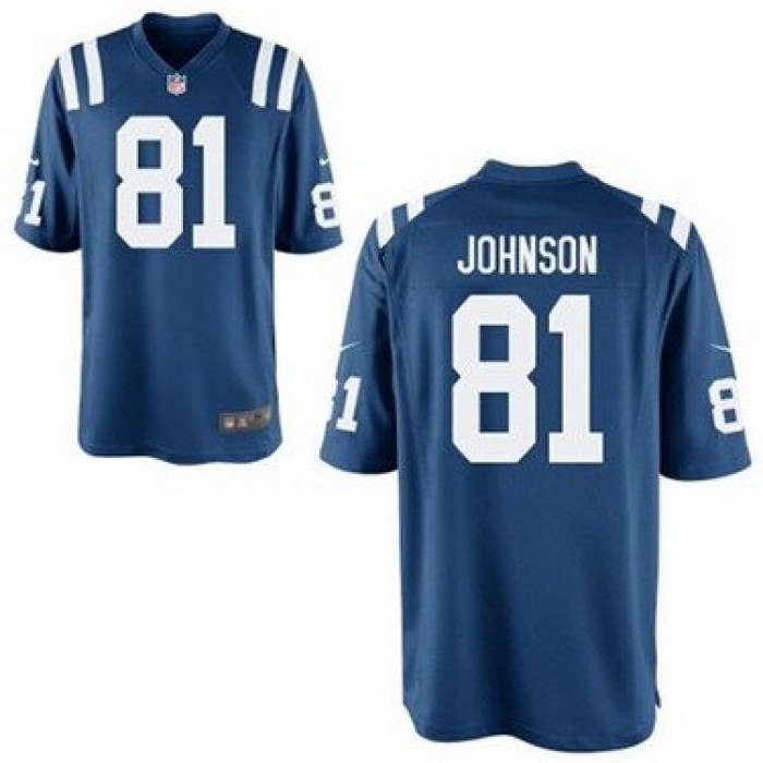Nike Indianapolis Colts #81 Andre Johnson Blue Game Jersey