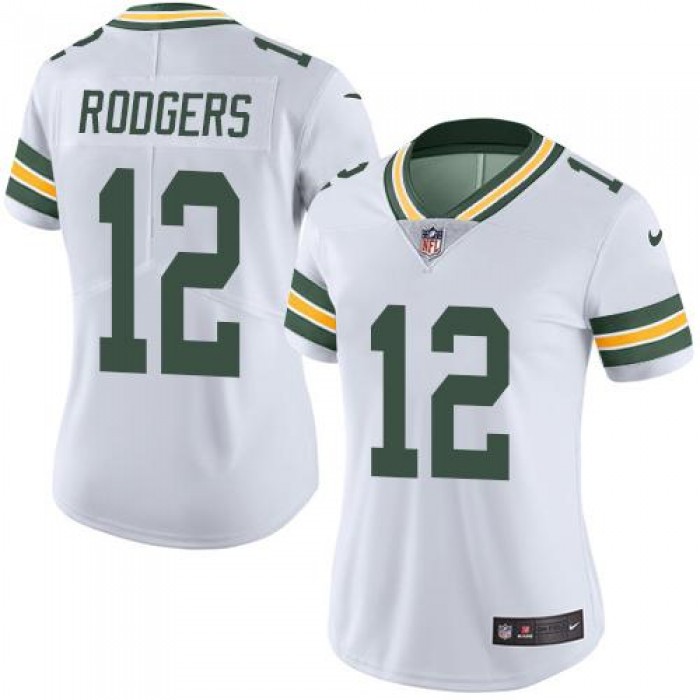 Nike Packers #12 Aaron Rodgers White Women's Stitched NFL Limited Rush Jersey
