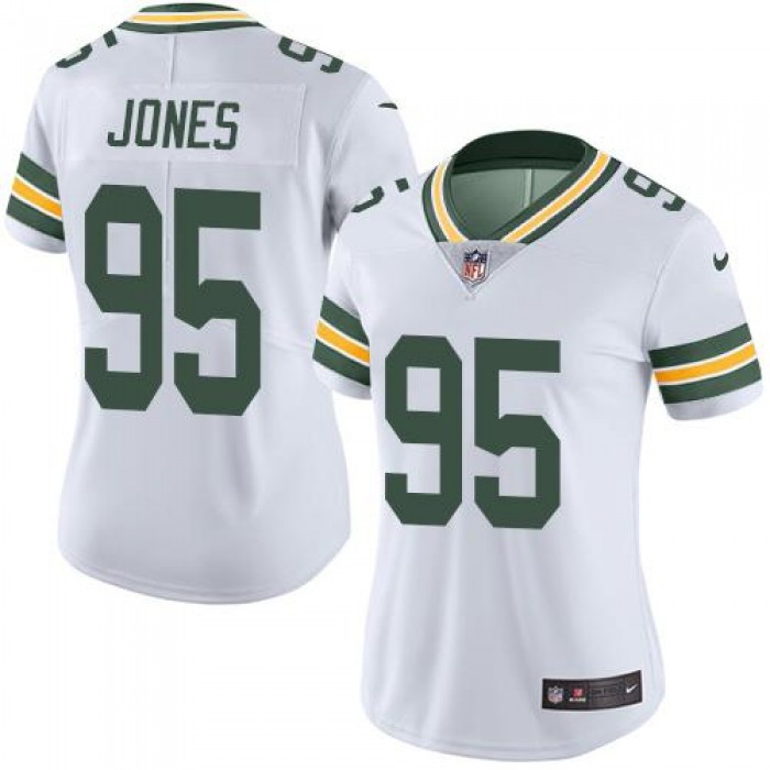 Nike Packers #95 Datone Jones White Women's Stitched NFL Limited Rush Jersey