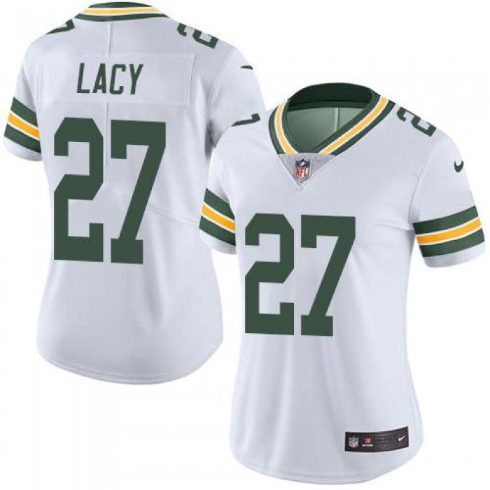 Nike Packers #27 Eddie Lacy White Women's Stitched NFL Limited Rush Jersey