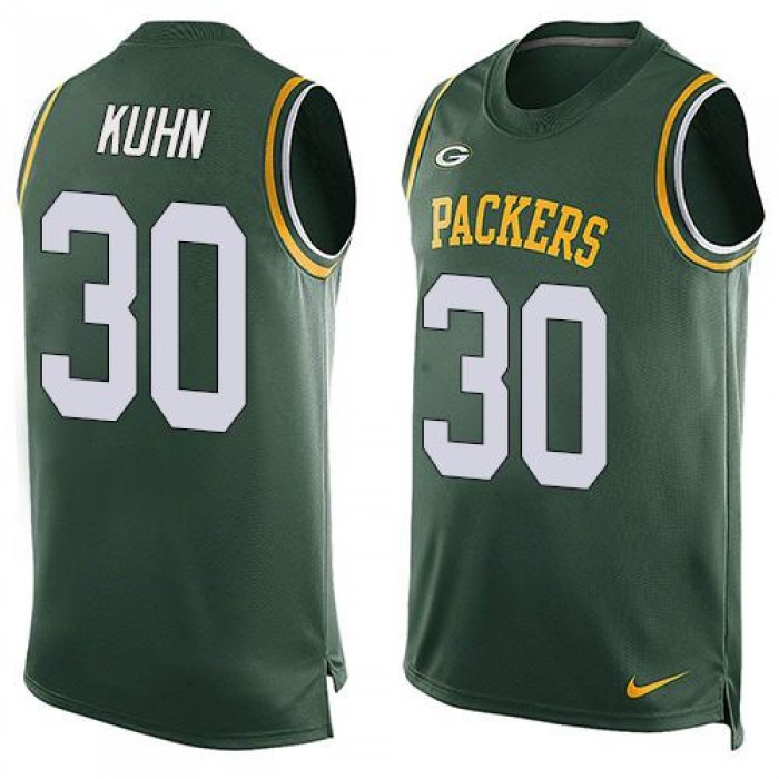 Men's Green Bay Packers #30 John Kuhn Green Hot Pressing Player Name & Number Nike NFL Tank Top Jersey