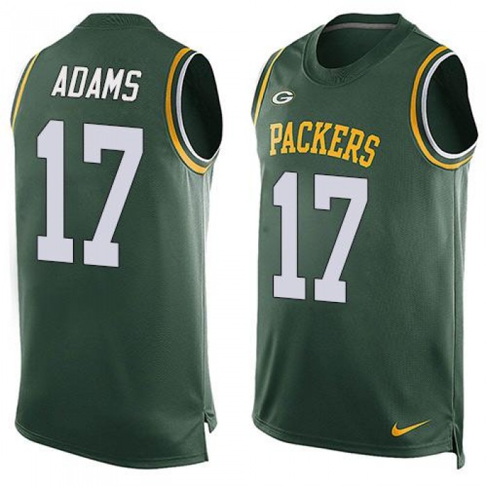 Men's Green Bay Packers #17 Davante Adams Green Hot Pressing Player Name & Number Nike NFL Tank Top Jersey