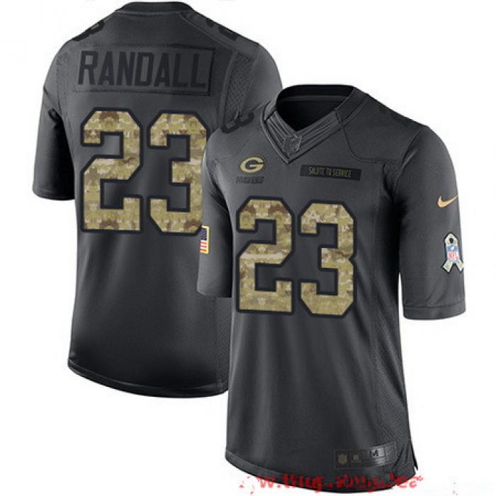 Men's Green Bay Packers #23 Damarious Randall Black Anthracite 2016 Salute To Service Stitched NFL Nike Limited Jersey