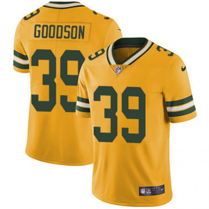 Nike Green Bay Packers #39 Demetri Goodson Yellow Men's Stitched NFL Limited Rush Jersey