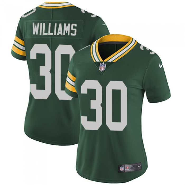 Women's Nike Packers #30 Jamaal Williams Green Team Color Stitched NFL Vapor Untouchable Limited Jersey