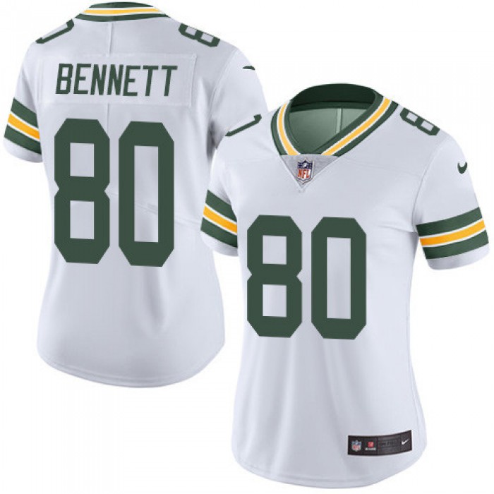 Women's Nike Packers #80 Martellus Bennett White Stitched NFL Vapor Untouchable Limited Jersey