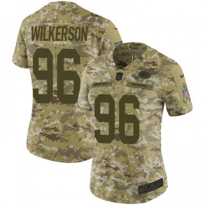 Nike Packers #96 Muhammad Wilkerson Camo Women's Stitched NFL Limited 2018 Salute to Service Jersey