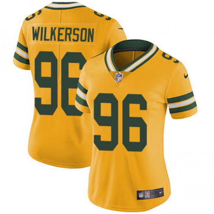 Nike Packers #96 Muhammad Wilkerson Yellow Women's Stitched NFL Limited Rush Jersey